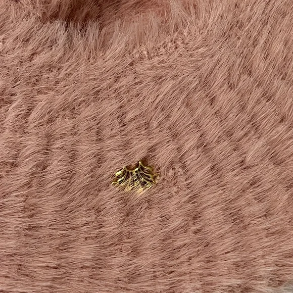 Lele Sadoughi Faux Angora Knit Beret Hat Dusty Rose Pink NWT - Picture 5 of 8